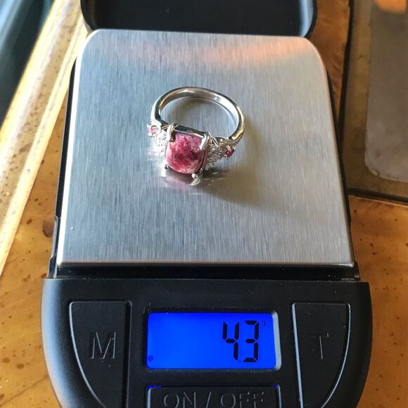 Norwegian Thulite Ruby Sterling Silver Ring - Picture 7 of 8